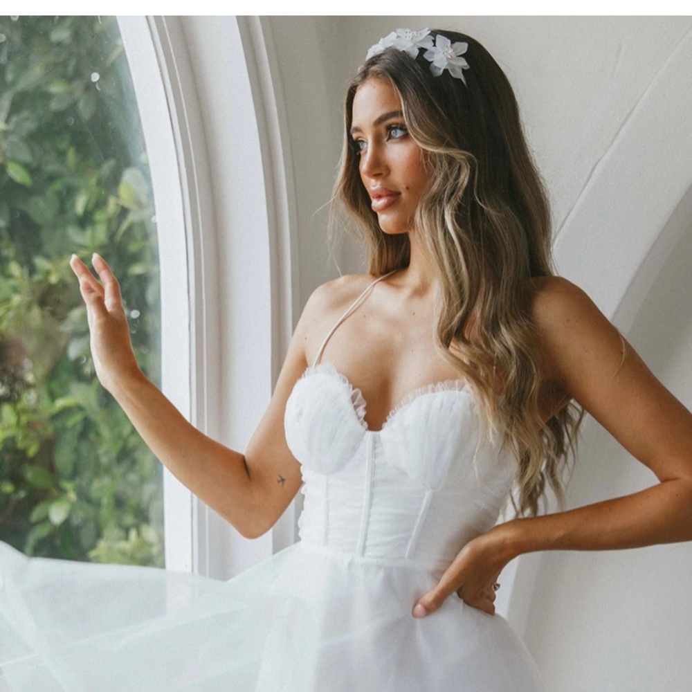 Smitten sweetheart neckline chiffon mini dress